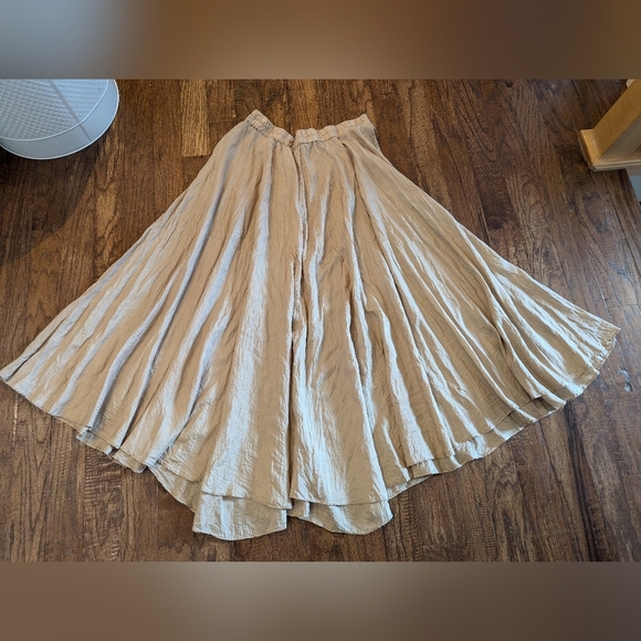 Vintage WinterSilks 100% silk full Maxi skirt Gold Size XL - Picture 8 of 12
